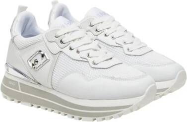 Liu Jo Witte leren sneakers met metalen details White Dames