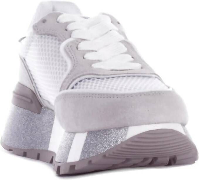 Liu Jo Witte Sport Sneakers Logo Suède Mesh White Dames