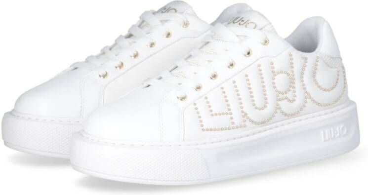 Liu Jo Witte Strass Logo Sneakers White Dames