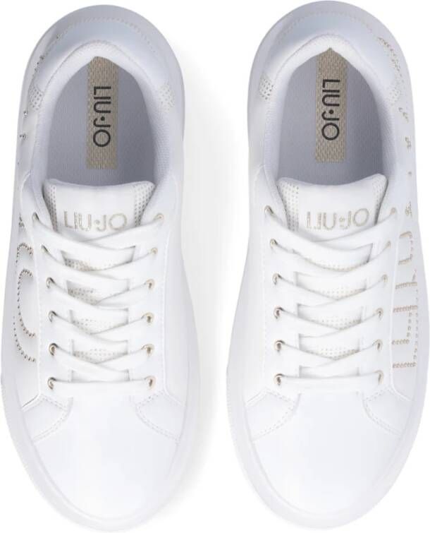 Liu Jo Witte Strass Logo Sneakers White Dames