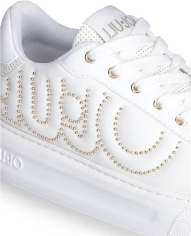 Liu Jo Witte Strass Logo Sneakers White Dames