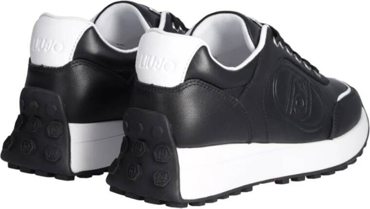 Liu Jo Zwarte Casual Leren Sneakers Vrouwen Black Dames