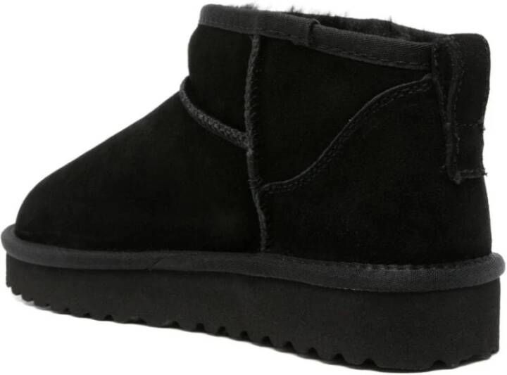 Liu Jo Zwarte Faux-Shearling Enkellaarzen Black Dames