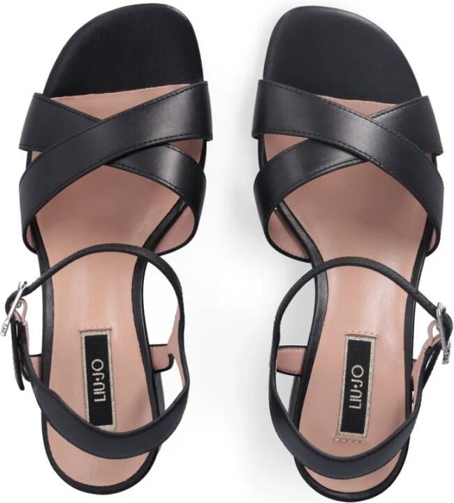 Liu Jo Zwarte Leren Sandalen Black Dames