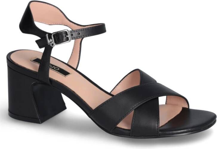 Liu Jo Zwarte Leren Sandalen Black Dames