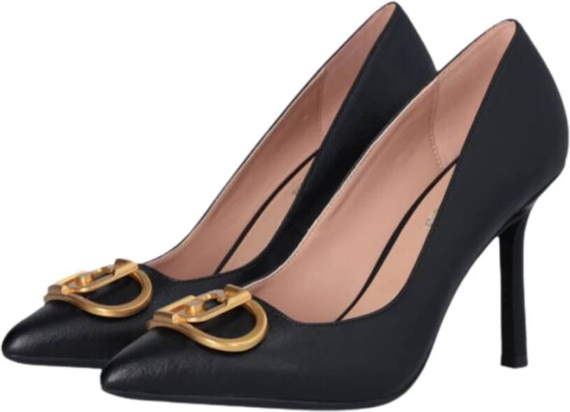 Liu Jo Zwarte platte schoenen met logogesp Black Dames