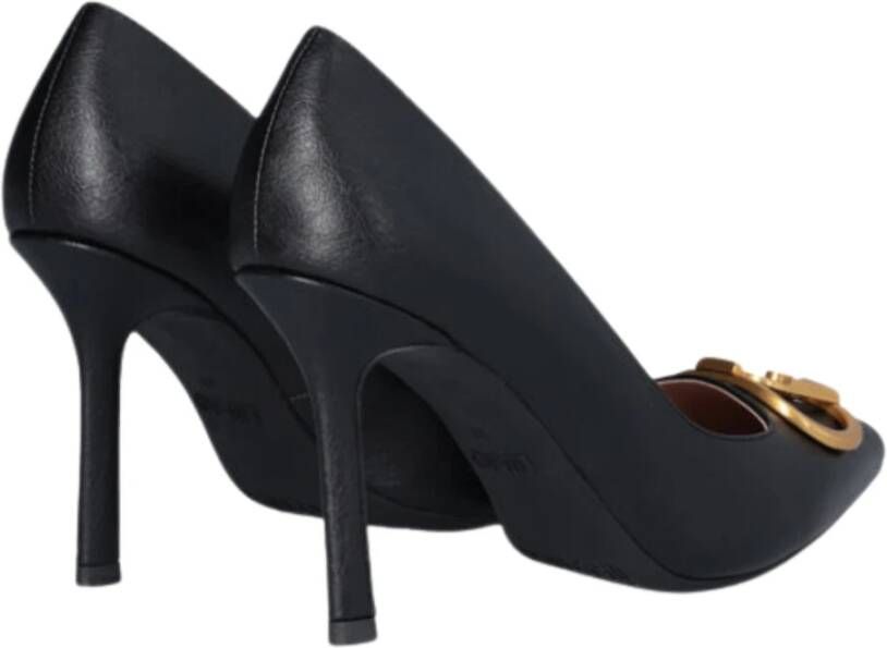 Liu Jo Zwarte platte schoenen met logogesp Black Dames