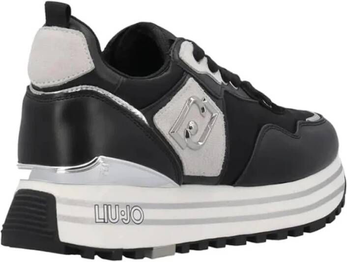 Liu Jo Zwarte Sneakers met Gouden Details Black Dames