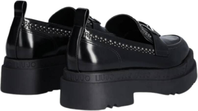 Liu Jo Zwarte Studs Platte Schoenen Black Dames