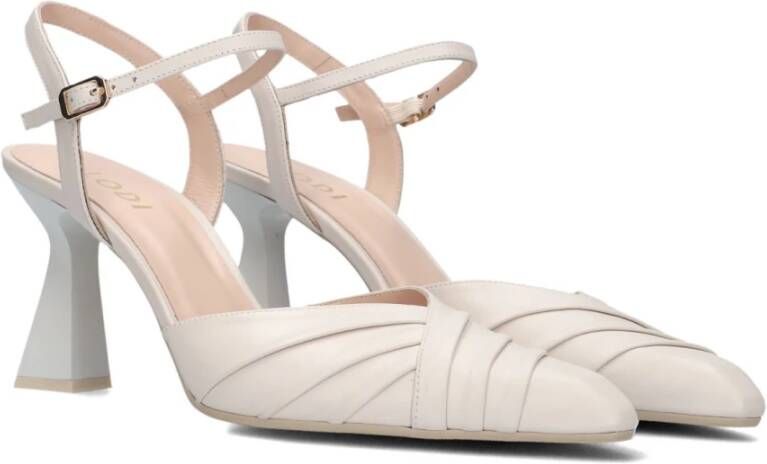 Lodi Beige Elegante Pumps met Gesp Sluiting White Dames