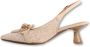 Lodi Leren en stoffen slingback pumps met raffia-effect Beige Dames - Thumbnail 2