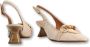 Lodi Leren en stoffen slingback pumps met raffia-effect Beige Dames - Thumbnail 3