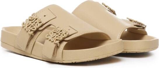 Loewe Anagram Gesp Slide Sandalen Beige Dames