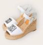 Loewe Anagram Leren Espadrilles Sleehak Platform White Dames - Thumbnail 2