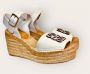 Loewe Anagram Leren Espadrilles Sleehak Platform White Dames - Thumbnail 5