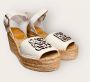 Loewe Anagram Leren Espadrilles Sleehak Platform White Dames - Thumbnail 6