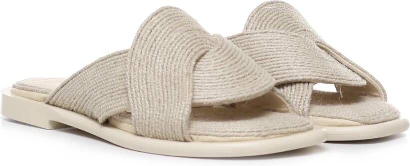 Loewe Beige Jute Slide Sandalen Natuurlijk Beige Dames