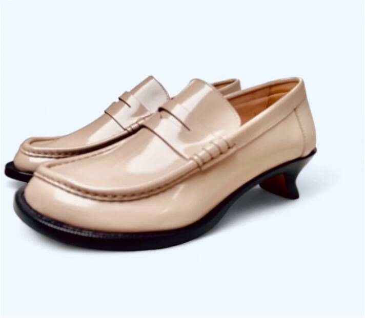 Loewe Beige Leren Loafers Beige Dames