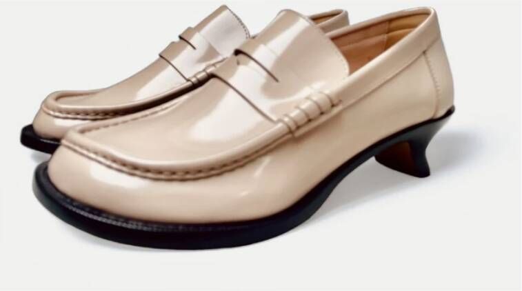 Loewe Beige Leren Loafers Beige Dames