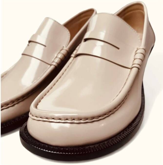 Loewe Beige Leren Loafers Beige Dames