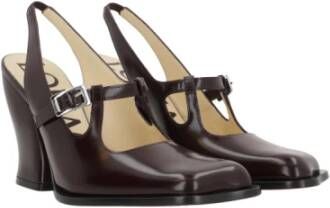 Loewe Bordeaux Geborsteld Leren Slingback Hakken Purple Dames