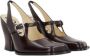 Loewe Bordeaux Geborsteld Leren Slingback Hakken Purple Dames - Thumbnail 2