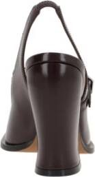 Loewe Bordeaux Geborsteld Leren Slingback Hakken Purple Dames