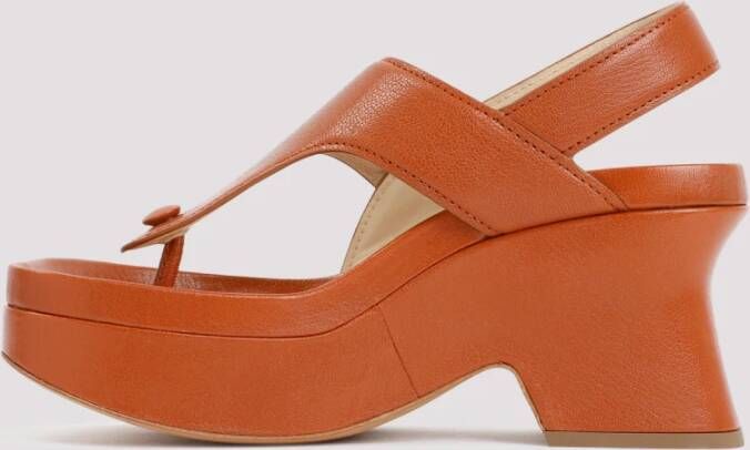 Loewe Bruine Flatform Sandalen Enkellaarzen Orange Dames