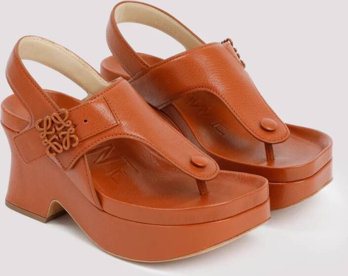 Loewe Bruine Flatform Sandalen Enkellaarzen Orange Dames