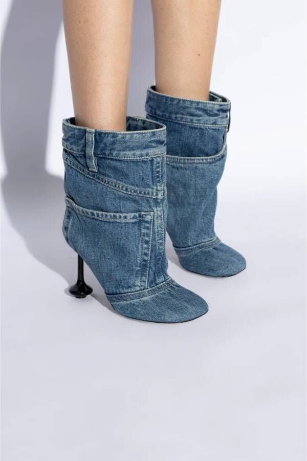 Loewe Denim enkellaarzen 'Toy' Blue Dames