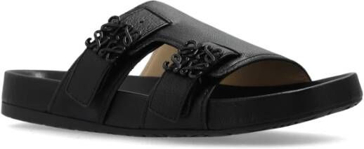 Loewe Ease leren slides Black Dames