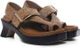 Loewe Geborsteld Suède Sandalen met Metalen Gespen Brown Dames - Thumbnail 2