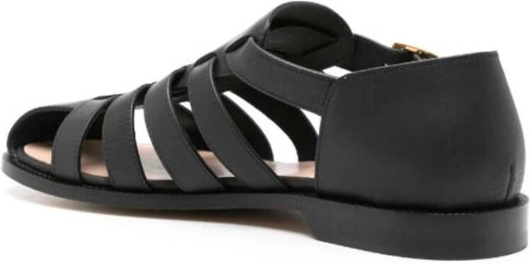 Loewe Leren sandalen met enkelband Black Heren