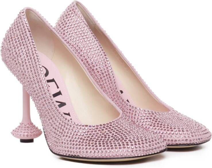 Loewe Rhinestone Pump met Petal Toe Pink Dames