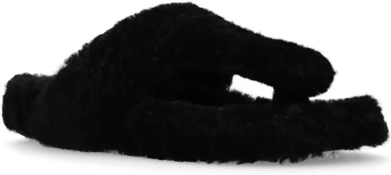 Loewe Shearling flip-flops Black Dames