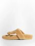 Loewe Shearling Thong Sandaal met Rubberen Zool Beige Dames - Thumbnail 2