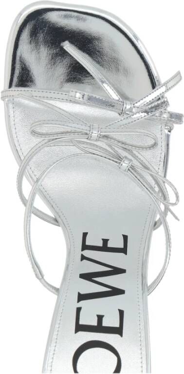 Loewe Zilveren Petal Sandalen met Strik Detail Gray Dames