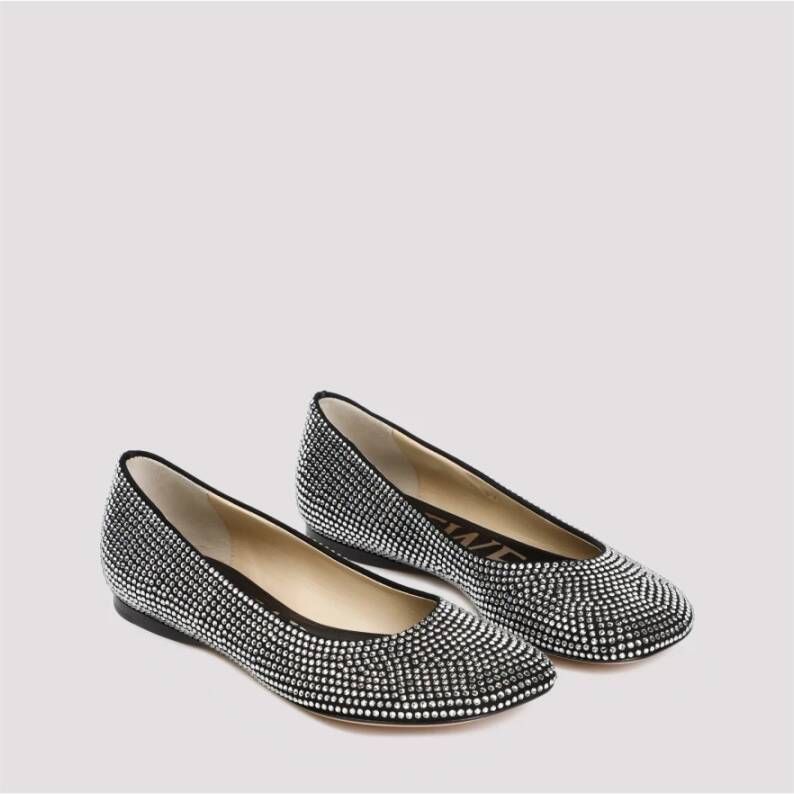 Loewe Zwarte Ballerina's met Strass Detail Black Dames