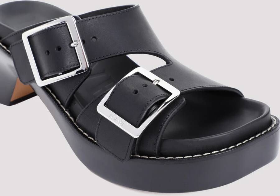 Loewe Zwarte Heel Slide 90 Black Dames