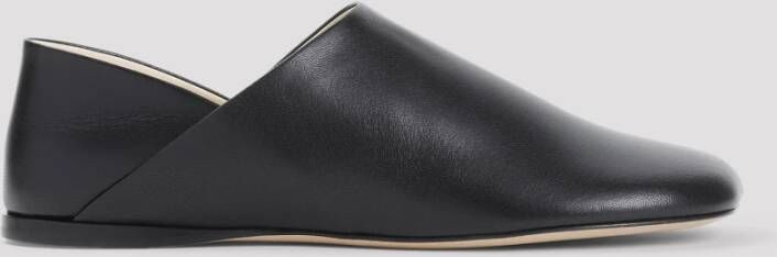 Loewe Zwarte Leren Pantoffels Black Dames