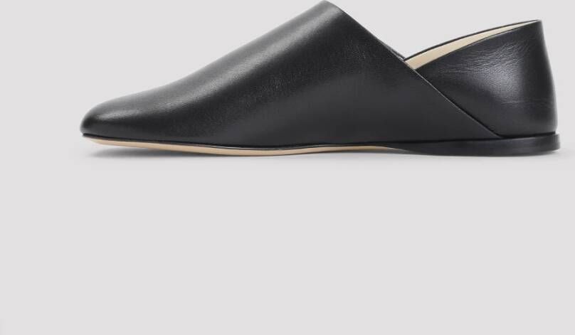 Loewe Zwarte Leren Pantoffels Black Dames