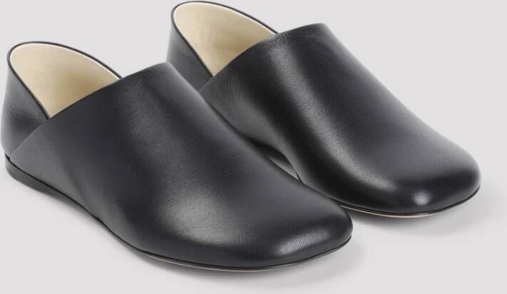 Loewe Zwarte Leren Pantoffels Black Dames