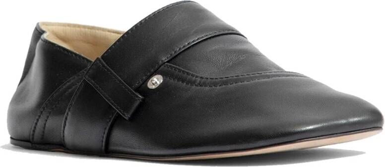 Loewe Zwarte Leren Pantoffels Stijlvol Comfortabele Pasvorm Black Dames