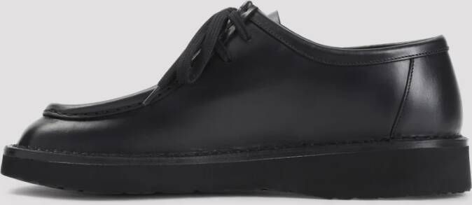 Loewe Zwarte Leren Veterschoenen Black Heren