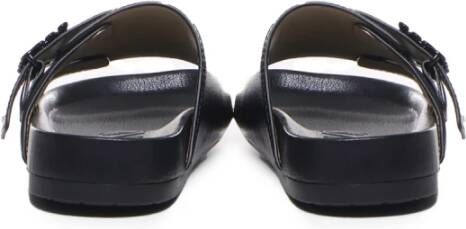 Loewe Zwarte Slide Sandalen met Anagram Gesp Black Dames