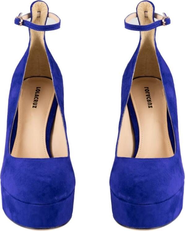 Lola Cruz Blauwe Suède Hakken Pumps Blue Dames