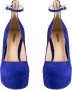 Lola Cruz Blauwe Suède Hakken Pumps Blue Dames - Thumbnail 2