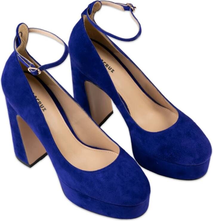 Lola Cruz Blauwe Suède Hakken Pumps Blue Dames