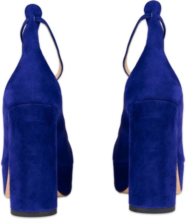 Lola Cruz Blauwe Suède Hakken Pumps Blue Dames