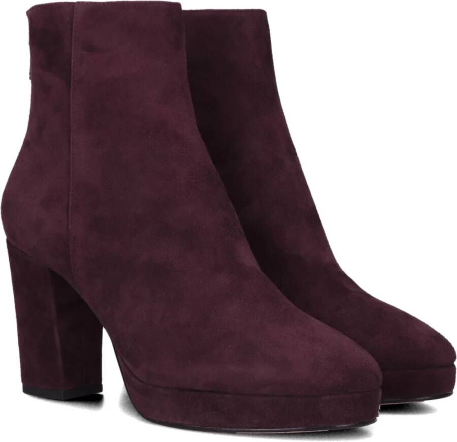 Lola Cruz Bordeaux Suède Enkellaarsjes Red Dames